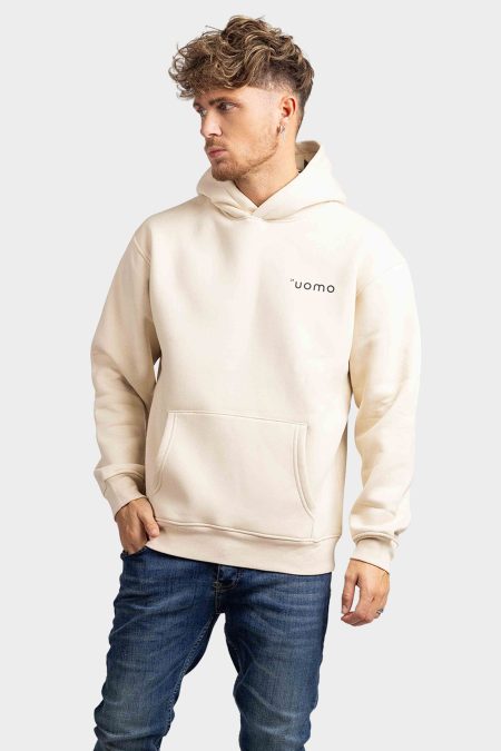 24 Uomo Basic Hoodie Zand Heren - Maat S - Kleur: Sand | Soccerfanshop
