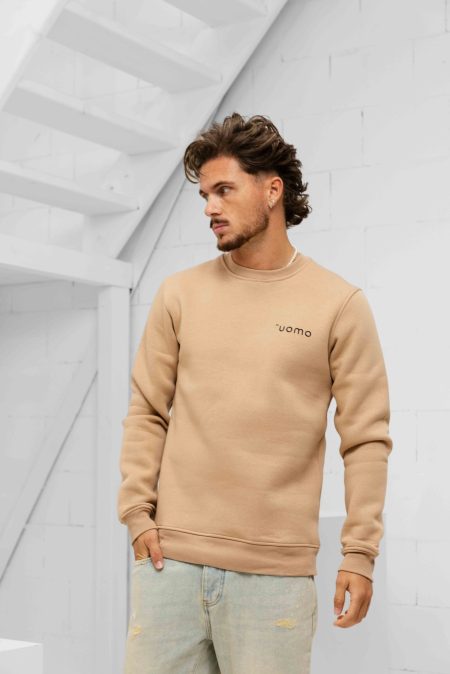 24 Uomo Basic Sweater Bruin Heren - Maat M - Kleur: Bruin | Soccerfanshop