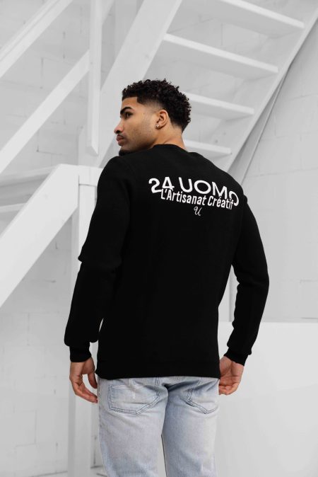 24 Uomo Knitted Sweater Heren Zwart - Maat XXXL - Kleur: Zwart | Soccerfanshop