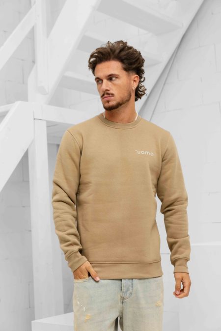 24 Uomo Logo Basic Sweater Heren Army - Maat XS - Kleur: Groen | Soccerfanshop