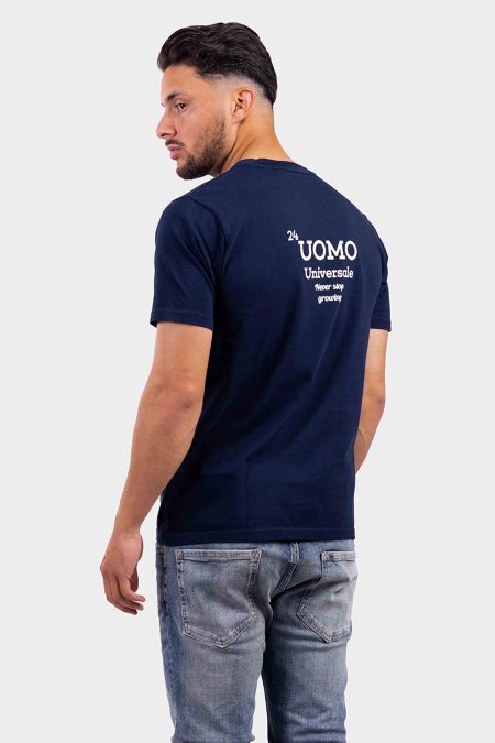 24 Uomo Universale T-Shirt Heren Donkerblauw - Maat L - Kleur: Donkerblauw | Soccerfanshop