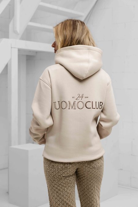 24 Uomo Club Hoodie Dames Beige - Maat XS - Kleur: Beige | Soccerfanshop