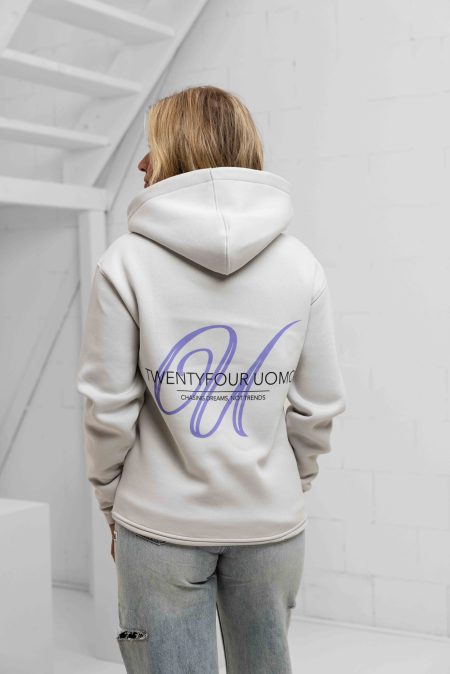 24 Uomo Initial Hoodie Dames Mid Grey - Maat XS - Kleur: Grijs | Soccerfanshop