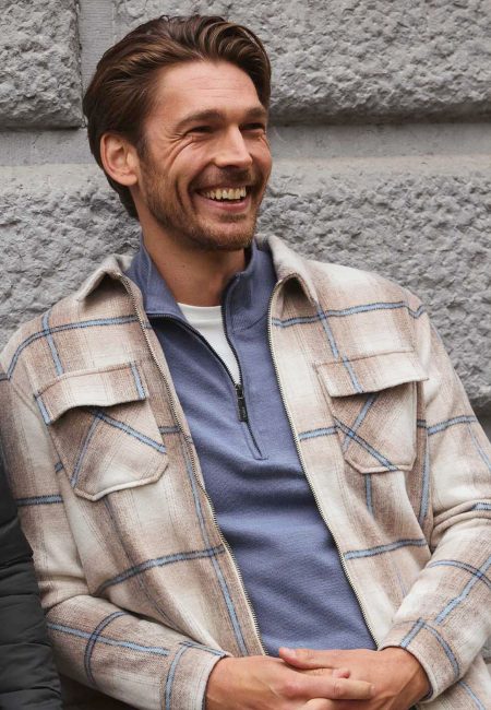 Overshirt met Rits Crème