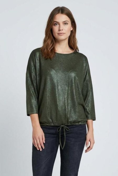 Elvira Casuals Top Britt E4 25-015 T-shirt Korte Mouw 276 Dark Green
