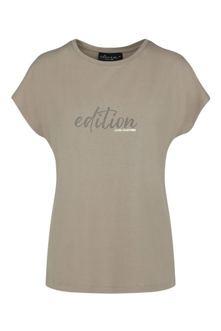 Elvira Casuals T-shirt Edition E4 25-024 T-shirt Korte Mouw 109 Taupe