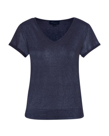 Elvira Casuals Top Lelie E4 25-049 T-shirt Korte Mouw 100 Navy