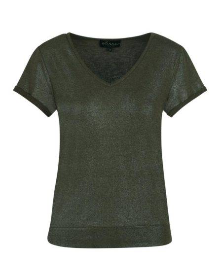 Elvira Casuals Top Lelie E4 25-049 T-shirt Korte Mouw 276 Dark Green