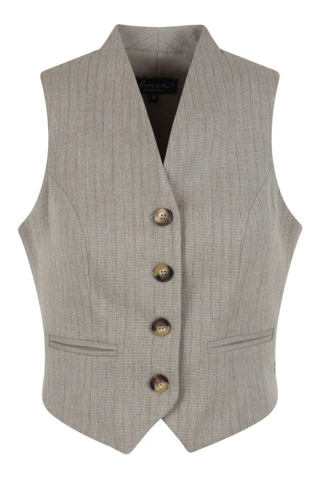 Elvira Casuals Gilet Miley E4 25-050 Gilets 384 Taupe Stripe