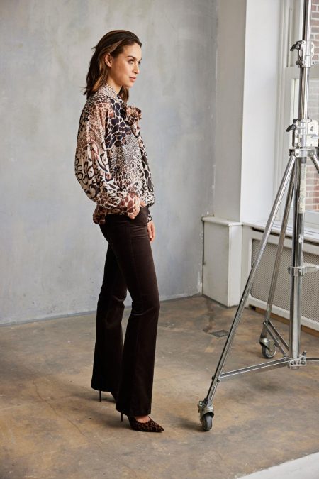 Helena Hart Broek Flair Velvet 7559 Flared Choco