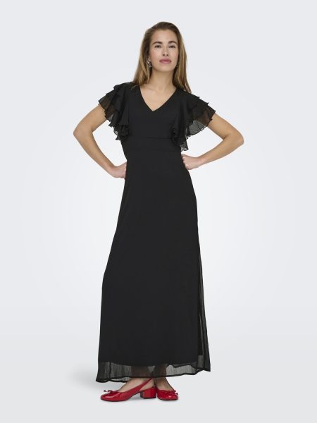 Only Onlasta Life S/s Frill Ankel Dress Wvn Zomerjurkjes 4792879 Black