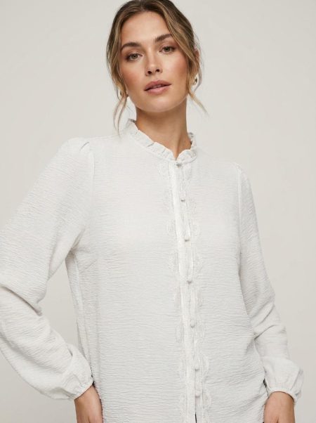 Only Onlmette Life Ls Loose Lace Top Wvn Blouse 4983469 Cloud Dancer