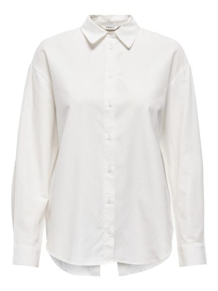 Only Onlria L/s Open Note Shirt Wvn Cs Blouse 4939158 Cloud Dancer Text