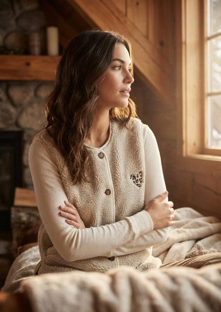 Only Onlbaby Life Teddy Vest Pnt Cs Gilets 5003901 Birch Leo Heart Batch