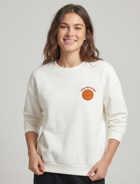 Only Onldaze L/s O-neck Terry Print Cs We Swt Sweater 5027248 Cloud Dancer Feeling Good