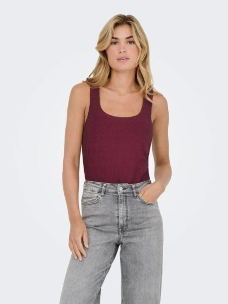 Only Onlea Glitter S/l 2-ways Top Jrs Noos Tops En Singlets Chocolate Truffle