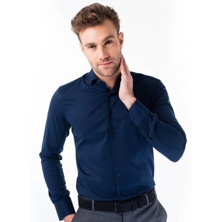 WB Overhemd heren slim fit introvert donker