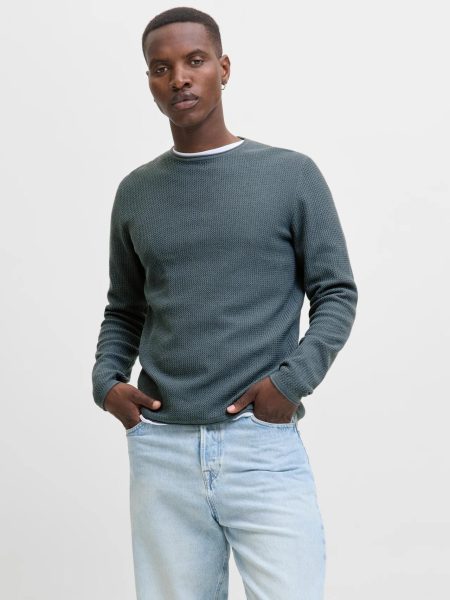 Jack - Jones Jjecooper Knit Crew Neck Noos Trui Stormy Weather