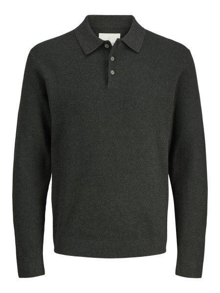 J&j Premium Jprcccooper Knit Polo Ls Trui Peat Twist