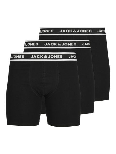 Jack & Jones Jacsolid Boxer Briefs 3 Pack Noos Boxershorts Black Black - Black
