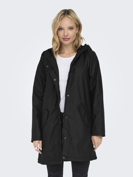 Only Onlsally Raincoat Otw Noos Winterjassen Black Black Teddy