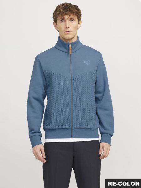 J&j Premium Jprblufrankie Sweat Zip High Neck Smu Vest Goblin Blue