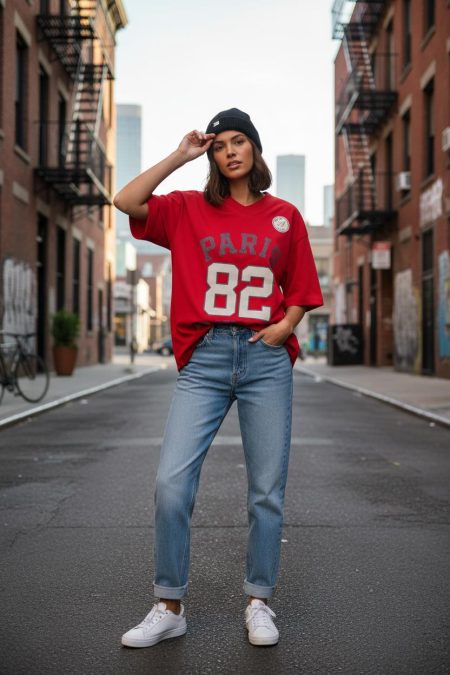 Cars Jeans Torrie Oversized 98282 T-shirt Korte Mouw 60 Red