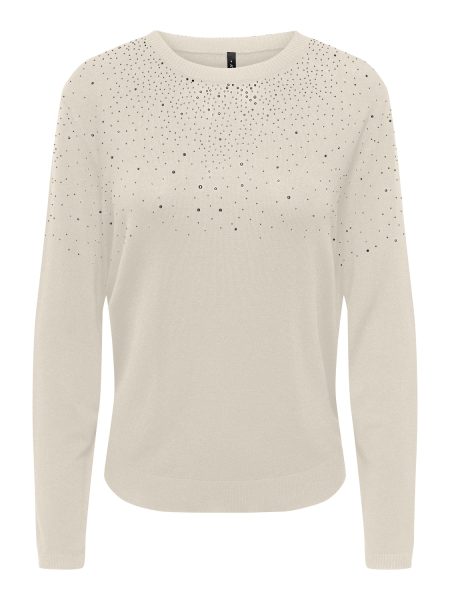 Only Onlanabella Ls Bling O-neck Knt Trui Birch W. Dark Silver