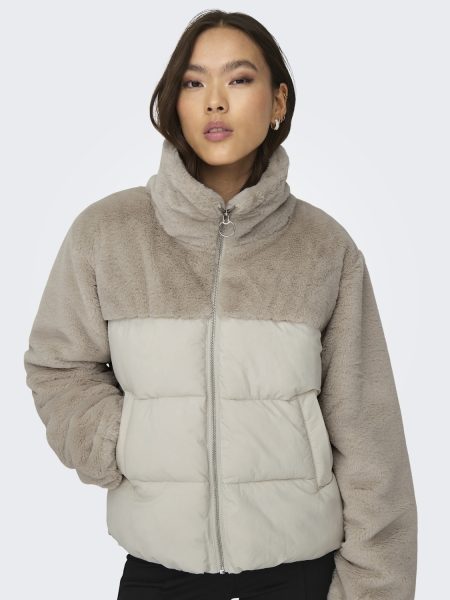 Only Onlwanja Fur Puffer Mix Jacket Noos Otw Winterjassen Moonbeam