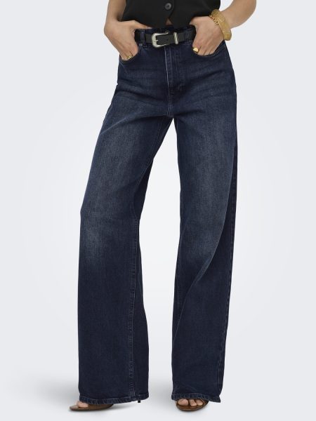 Only Onljuicy Hw Wide Dnm Rea929 Noos Mom Jeans Blue Black Denim