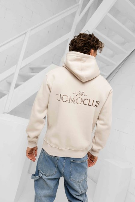 24 Uomo Club Hoodie Heren Beige - Maat XXL - Kleur: Beige | Soccerfanshop