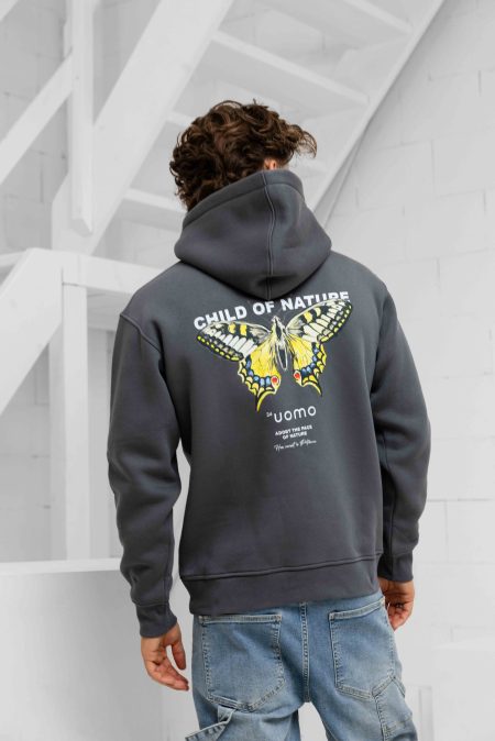 24 Uomo Child Of Nature Hoodie Heren Dark Grey - Maat XL - Kleur: Grijs | Soccerfanshop