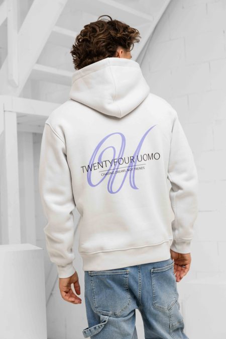 24 Uomo Initial Hoodie Heren Mid Grey - Maat XXL - Kleur: Grijs | Soccerfanshop