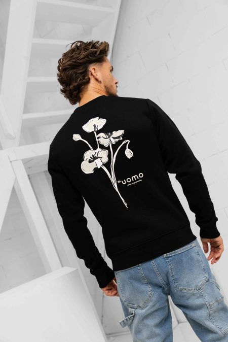 24 Uomo Flower Sweater Heren Black/Beige - Maat XXL - Kleur: Zwart | Soccerfanshop