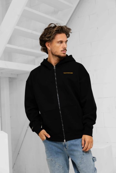 24 Uomo Initial Zip Hoodie Heren Black - Maat XXXL - Kleur: Zwart | Soccerfanshop