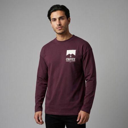 Croyez Homme Maison Fumes Longsleeve Cra20026013 Longsleeves 45004 Burgundy