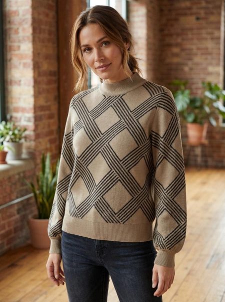 Only Onlanny Ls Jq O-neck Knt 15327635 Trui Cocoa Créme