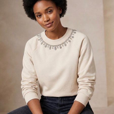 Only Onljett L/s O-neck Emb. Box Swt 15355912 Sweater 4856683 Birch Embellishment