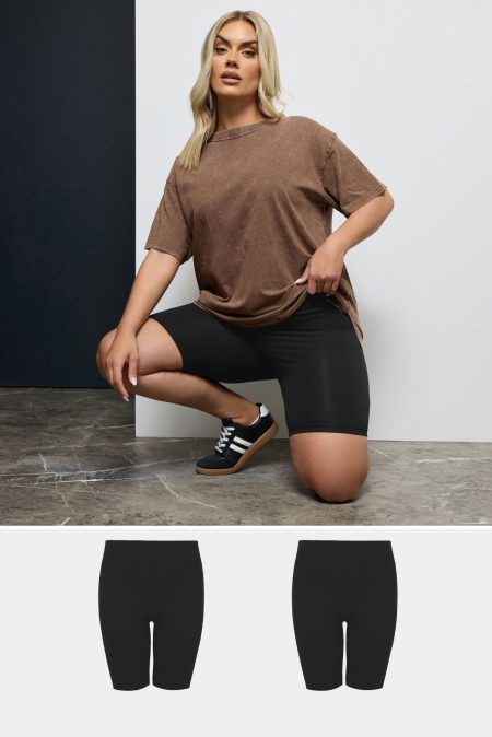 Set Van 2 Leggingshorts Met Stretch In Zwart