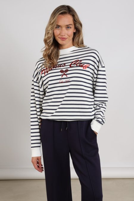 Nukus Paige Sweater Stripe Nks03033 Sweater White/blue
