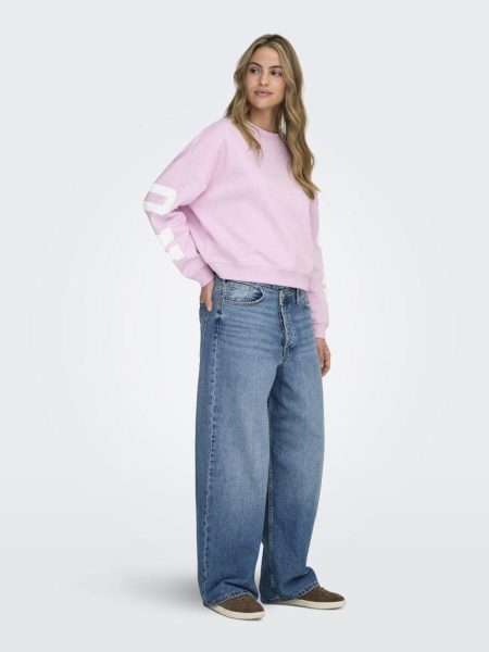 Only Onlsweat L/s Back/sleeve Print Swt Noos Sweater Winsome Orchid