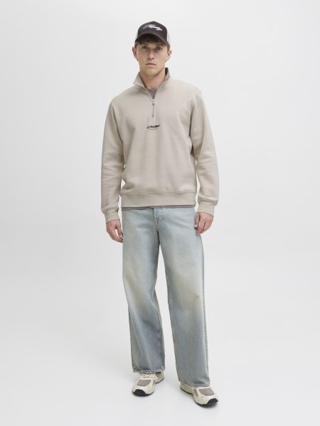 Jack & Jones Jjesoho Sweat Quarter Zip Hn Noos Trui Moonbeam