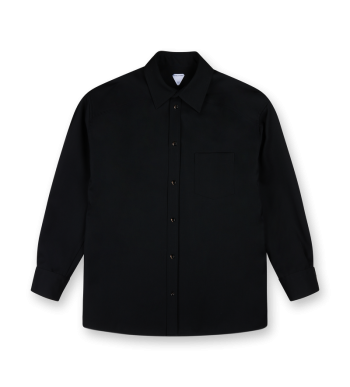 Wool Broadcloth Shirt Black - 48