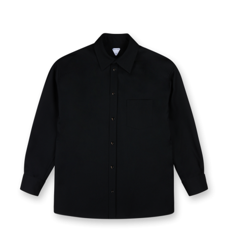 Wool Broadcloth Shirt Black - 48