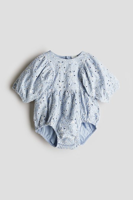 H & M - Boxpakje met broderie anglaise - Blauw