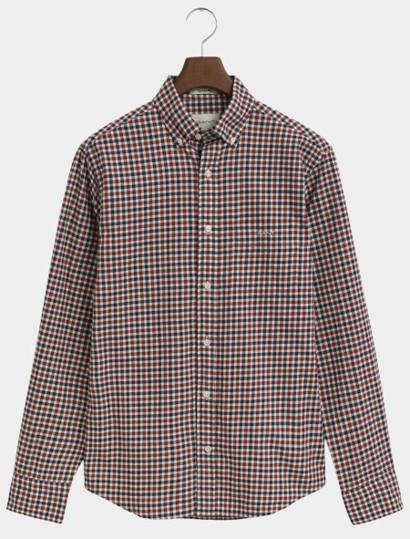 Gant Casual hemd lange mouw Rood Reg Twill Gingham Shirt 3250233/604