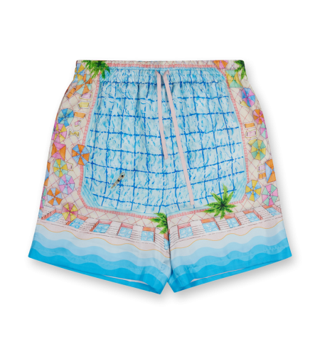 Le Plongeon Silk Shorts Blue - XL