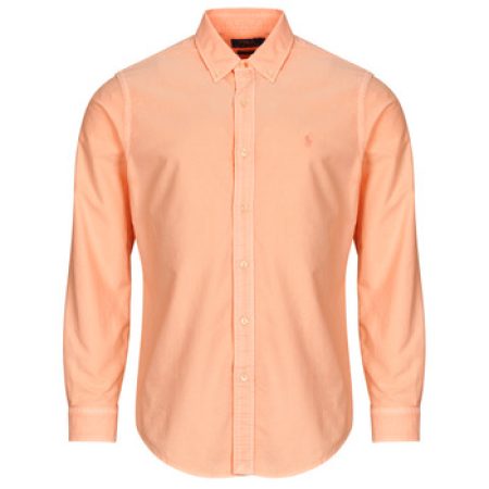Overhemd Lange Mouw Polo Ralph Lauren CHEMISE DROITE CUSTOM EN OXFORD LEGER TEINTURE MINERALE"
