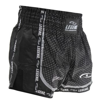 Legend Sports Kickboks broekje kind/volwassene carbon black satijn