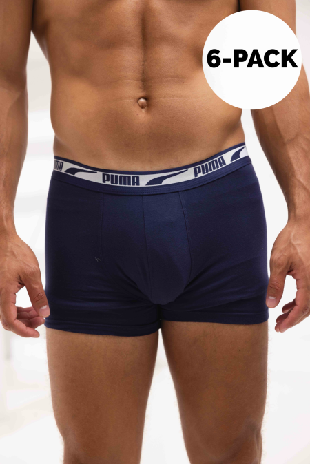 Puma Multi Logo Boxershort 6-Pack Heren Blauw - Maat M - Kleur: Blauw | Soccerfanshop